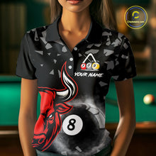 Load image into Gallery viewer, Grey Smokes Ball 8 Pool Billiard Shirts For Women Custom Funny Bull Billiard Team Jerseys NYN2297