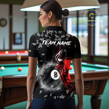 Load image into Gallery viewer, Grey Smokes Ball 8 Pool Billiard Shirts For Women Custom Funny Bull Billiard Team Jerseys NYN2297