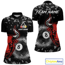 Load image into Gallery viewer, Grey Smokes Ball 8 Pool Billiard Shirts For Women Custom Funny Bull Billiard Team Jerseys NYN2297