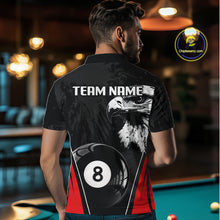 Load image into Gallery viewer, Grey Grunge Eagle Billiard Shirts For Men Custom Pool 8 Ball Billiard Team Jerseys NYN2299