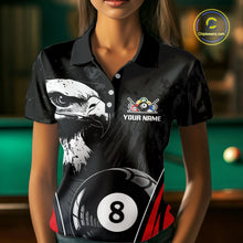 Load image into Gallery viewer, Grey Grunge Eagle Billiard Shirts For Women  Custom Pool 8 Ball Billiard Team Jerseys NYN2299