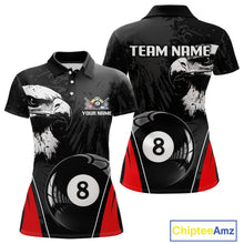 Load image into Gallery viewer, Grey Grunge Eagle Billiard Shirts For Women  Custom Pool 8 Ball Billiard Team Jerseys NYN2299