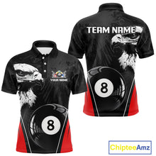 Load image into Gallery viewer, Grey Grunge Eagle Billiard Shirts For Men Custom Pool 8 Ball Billiard Team Jerseys NYN2299