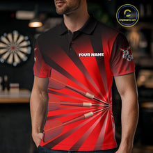 Load image into Gallery viewer, Goat Dartboard &amp; Dart Arrow Funny Darts Shirt For Men Custom Name &amp; Team | Opt2 - Red NYN0671