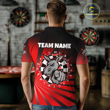 Load image into Gallery viewer, Goat Dartboard &amp; Dart Arrow Funny Darts Shirt For Men Custom Name &amp; Team | Opt2 - Red NYN0671