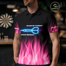Load image into Gallery viewer, US Flag Dartboard &amp; Dart Arrows Custom Flaming Darts Shirt For Men | Opt1 - Pink NYN0676