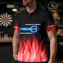 Load image into Gallery viewer, US Flag Dartboard &amp; Dart Arrows Custom Flaming Darts Shirt For Men | Opt2 - Red NYN0677