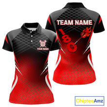 Load image into Gallery viewer, Flaming Dart Arrow In 180 Score Women's Darts Shirt - Custom Name For Dart Players NYN0421