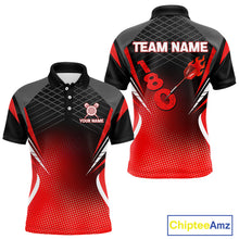 Load image into Gallery viewer, Flaming Dart Arrow In 180 Score Men's Darts Shirt - Custom Name For Dart Players NYN0421