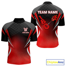 Load image into Gallery viewer, Flaming Dart Arrow In 180 Score Men's Darts Shirt - Custom Name For Dart Players NYN0421