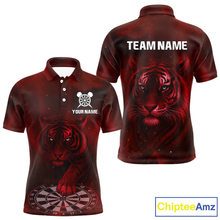 Load image into Gallery viewer, Red Galaxy Tiger Dartboard Men's Darts Team Shirt - Custom Name For Darts Jersey NYN0467