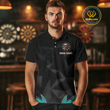 Load image into Gallery viewer, Turquoise Galaxy &amp; Colorful Dartboard Men's Darts Shirt - Custom Name For Players NYN0474