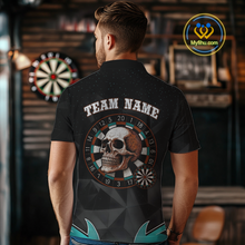 Load image into Gallery viewer, Turquoise Galaxy &amp; Colorful Dartboard Men's Darts Shirt - Custom Name For Players NYN0474