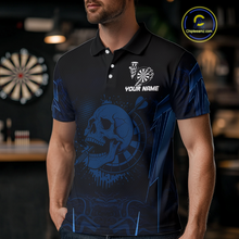 Load image into Gallery viewer, USA Gothic Skull Dartboard Men's Darts Team Shirt - Custom Name For Players NYN0480