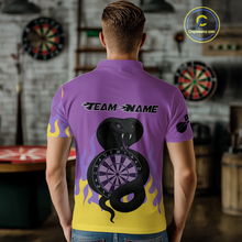 Load image into Gallery viewer, Purple Dartboard &amp; Dark Cobra - Men's Darts Team Shirt - Custom Name For Players NYN0491