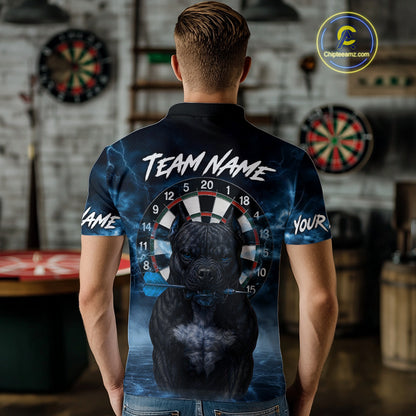 Bulldog Play Darts Men's Polo Shirt Darts Jersey Custom Name For Players NYN0738