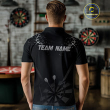 Load image into Gallery viewer, Personalized Dart Shirt For Men With Black Dartboard And Silver Darts Arrows NYN0281