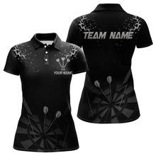 Load image into Gallery viewer, Personalized Dart Shirt For Women With Black Dartboard And Silver Darts Arrows NYN0281