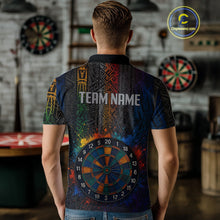 Load image into Gallery viewer, Custom Men's Darts Shirt With Splashed Art Dartboard And Multi Color Pattern NYN0292