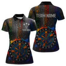 Load image into Gallery viewer, Custom Women's Darts Shirt With Splashed Art Dartboard And Multi Color Pattern NYN0292