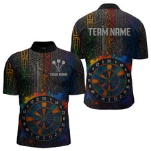Load image into Gallery viewer, Custom Men's Darts Shirt With Splashed Art Dartboard And Multi Color Pattern NYN0292