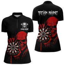 Load image into Gallery viewer, Custom Women's Darts Shirt With Blood Skull Holding Dartboard, Darts Jersey NYN0294