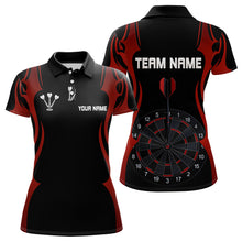 Load image into Gallery viewer, Custom Women's Darts Shirt With Red And Darkness Dartboards, Darts Team Jersey NYN0297