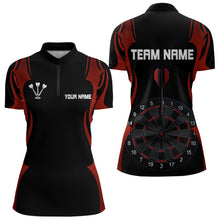Load image into Gallery viewer, Custom Women's Darts Shirt With Red And Darkness Dartboards, Darts Team Jersey NYN0297