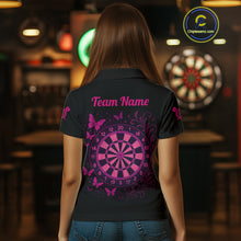 Load image into Gallery viewer, Women’s Darts Team Shirt - Blossom Skull &amp; Floral Dartboard | Custom Name Option NYN0315