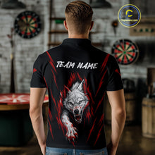 Load image into Gallery viewer, Custom Men's Dart Team Shirt -  Pearl Wolf Clawing - Personalized Team Name &amp; Player NYN0335