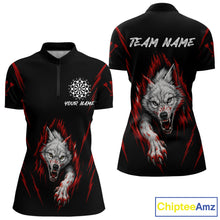 Load image into Gallery viewer, Custom Women's Dart Team Shirt -  Pearl Wolf Clawing - Personalized Team Name &amp; Player NYN0335