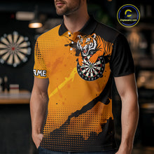 Load image into Gallery viewer, Roaring Tiger Dartboard Shirt - Rust &amp; Black Darts Jersey With Custom Name For Men NYN0336