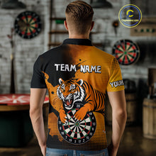 Load image into Gallery viewer, Roaring Tiger Dartboard Shirt - Rust &amp; Black Darts Jersey With Custom Name For Men NYN0336