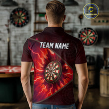 Load image into Gallery viewer, Thunder Dartboard 3D Darts Shirt For Men Custom Name &amp; Team Jersey | Opt2 - Red NYN0643