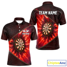 Load image into Gallery viewer, Thunder Dartboard 3D Darts Shirt For Men Custom Name &amp; Team Jersey | Opt2 - Red NYN0643