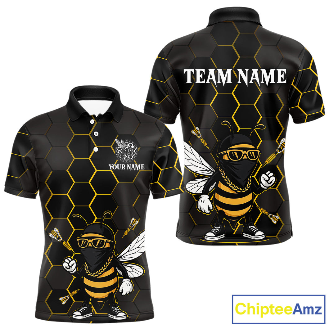 Bee Human And Dart Arrows Funny Darts Shirt For Men - Custom Name & Team Jersey NYN0669