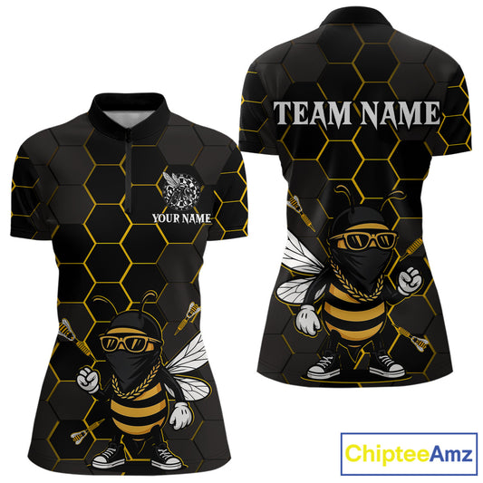 Bee Human And Dart Arrows Funny Darts Shirt For Women - Custom Name & Team Jersey NYN0669