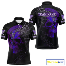 Load image into Gallery viewer, Custom Purple Skull Dartboard Polo Dart Shirt Personalized Outfits Dart Jersey For Men NYN1318