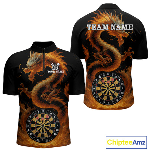 Custom Funny Dragon Darts Shirt For Men Personalized Darts Jerseys, Darts Team Shirt NYN1170
