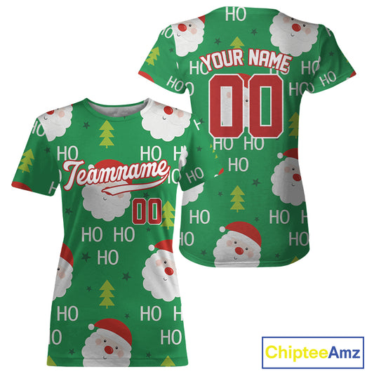 Custom Merry Christmas Baseball T-Shirt For Women Youth Baseball Jersey, Winter Xmas Gifts NYN1282