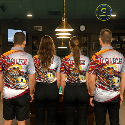 Red Thunders Tiger Claws Pool 8 Ball Billiard Shirt For Men Personalized Billiard Team Jerseys NYN2631