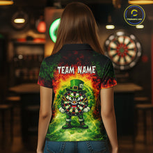 Load image into Gallery viewer, Funny Shamrock Dartboard &amp; Arrow Women Darts Polo Shirt Custom St Patrick's Day Dart League Shirt NYN2650