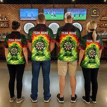 Load image into Gallery viewer, Funny Shamrock Dartboard &amp; Arrow Women Darts Polo Shirt Custom St Patrick's Day Dart League Shirt NYN2650