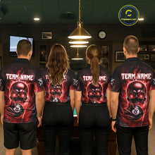 Load image into Gallery viewer, Red Flames Skull Hoding 8 Ball Pool Men Polo &amp; 1/4-Zip Shirt Custom Billiards Ball Jerseys NYN2428