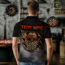 Load image into Gallery viewer, Personalized Funny Bear Grunge Camouflage Darts Polo &amp; 1/4-Zip Shirts For Men Dart Team Jerseys NYN2814