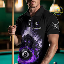 Load image into Gallery viewer, Custom Horror Wolfs Black Purple Smokes Pool 8 Ball Men's Billiard Team Shirt Billiard Attire NYN2667