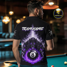 Load image into Gallery viewer, Custom Horror Wolfs Black Purple Smokes Pool 8 Ball Men's Billiard Team Shirt Billiard Attire NYN2667