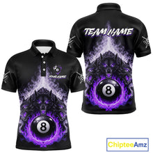 Load image into Gallery viewer, Custom Horror Wolfs Black Purple Smokes Pool 8 Ball Men's Billiard Team Shirt Billiard Attire NYN2667