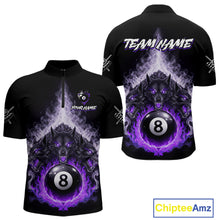 Load image into Gallery viewer, Custom Horror Wolfs Black Purple Smokes Pool 8 Ball Men's Billiard Team Shirt Billiard Attire NYN2667