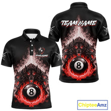 Load image into Gallery viewer, Custom Horror Wolfs Black Red Smokes Pool 8 Ball Men's Billiard Team Shirt Billiard Attire NYN2668